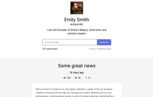 Public profile and subscribe form