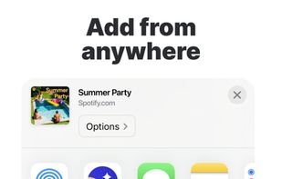 Add anything from the system sharesheet