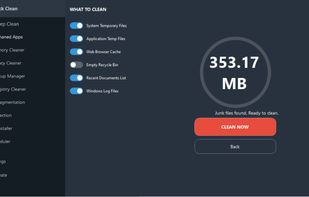 Quick Clean — pick exactly what to remove: temp files, cache, logs, recent-documents list.