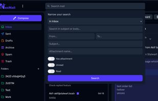 Advanced Search for Mails