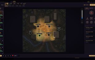  Dynamic lighting and line of sight. Walls block vision, torches and magical glows light the scene, and anything outside the light stays dark.