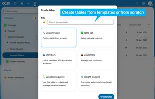 Nextcloud Tables screenshot 2