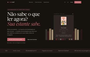 Landing page — build a shelf or import from Goodreads, then get your next read