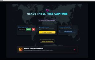 Nexus Intel Main Dashboard: Clean and intuitive interface showing instant B2B lead extraction results, email lists, and operational status.