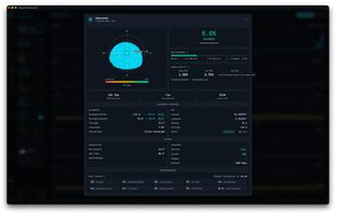 Detailed obstruction mapping and dish alignment analysis showing sky visibility, GPS accuracy, signal quality, and operational health metrics.