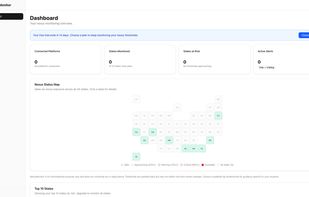 Main dashboard with color-coded US nexus map showing threshold status across all 50 states
