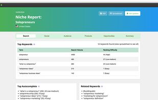 Niche Report screenshot 1