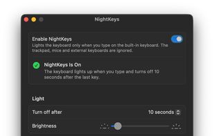 The settings window