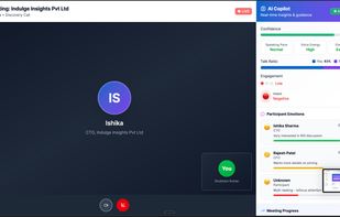 Nimitai's live AI copilot delivers real-time sales coaching during active calls — surfacing battle cards, competitor talk tracks, objection prompts, and buying signal alerts automatically. No manual triggers. Built for B2B SaaS reps who need in-call guidance to handle pricing objections, competitor mentions, and deal-closing moments.