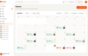 Planner calendar with scheduled posts