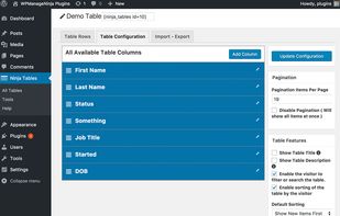 Ninja Tables screenshot 2