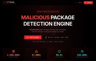 npmscan.com home page