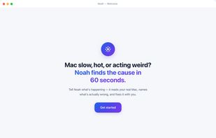 First run: Noah reads your real Mac and names what is actually wrong, instead of selling a scan.