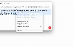 Right-click an underline to fix it