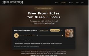 Brown noise player — loops gaplessly all night, no account