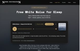 Free white noise player — press play, or download the hour as an MP3