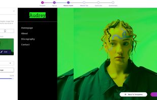 Guided setup: editing the header section of your musician website.
