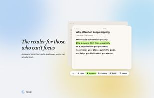 Autopace, bionic text, and a quiet page, so you can actually finish.