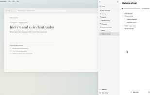 Capture and organize tasks at the edge of your desktop, with nested subtasks.