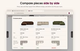 Three corner sofas from different shops compared on price, size and floor space, including one that doesn't fit the room.