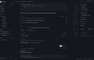 An issue in full: Markdown description, sub-issues, linked work and the comment thread.