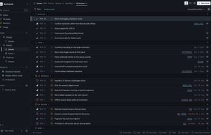 Issue list grouped by status — filter, group and save any view.