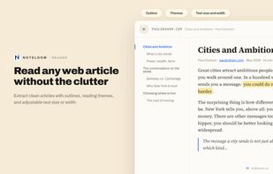 The extension's clean, distraction-free reading view for any web page.