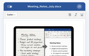 NoteOcr converting handwritten text into formatted document