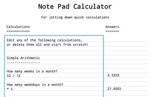 Notepad Calculator screenshot 1