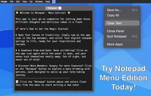 Notepad Menu Edition screenshot 1