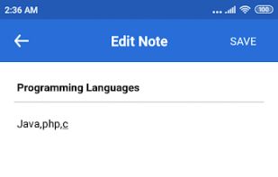 Notes app screenshot 1