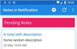 Notes in Notification screenshot 1