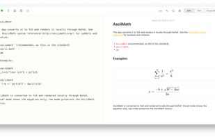 Support for AsciiMath