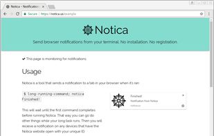 Notica running inside Chrome.