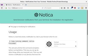 Notica running inside Firefox.