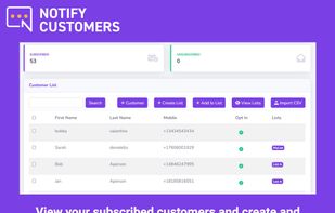 Customer management page
