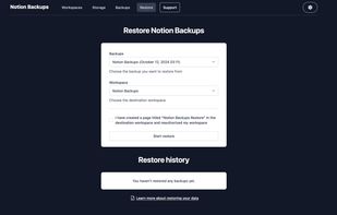Notion Backups Restore