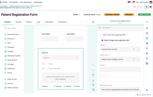 Form Builder — with dropdown field configuration.