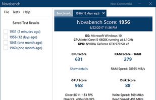 Novabench screenshot 1