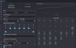 The goals page allows you to see a graph of all of the progress you have made, and automatically adjusts the goals for the remaining days.