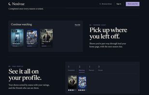 Shows you're part-way through lead your home page, with the next season due.