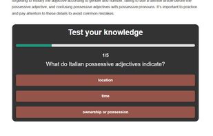 Quiz example (dark theme)