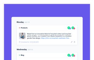 Once your collections are ready, you can set up your weekly schedule. Setup what day(s) and time(s) of the week each collection should be posted.