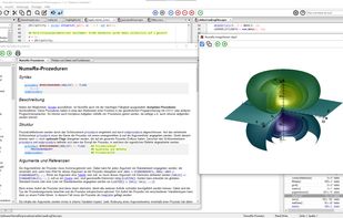 Built-in documentation, which is available in German and English