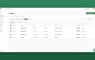 Expenses: receipts sent by email are read automatically, with the vendor, date, amount and category filled in. Expenses in other currencies are converted to your home currency.