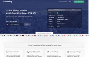 numverify API screenshot 1