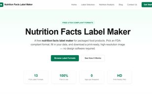 Nutrition Facts Label Maker screenshot 1