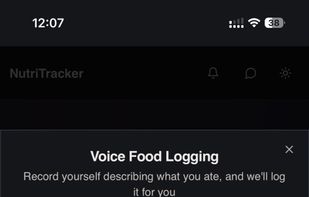 Logging meals/foods via voice on mobile