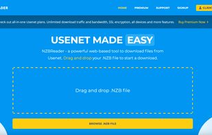 The main page of NZBReader to start a download by selecting of a .nzb file.