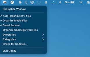 Menubar Options for easy configuration